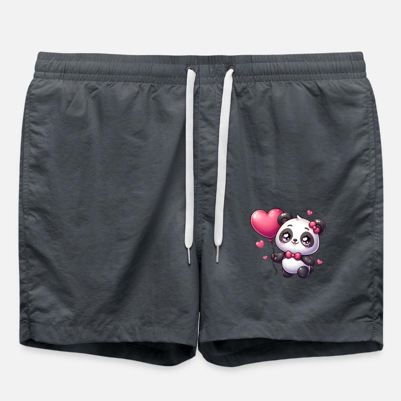Kawaii Panda - Swim Trunks - anthracite