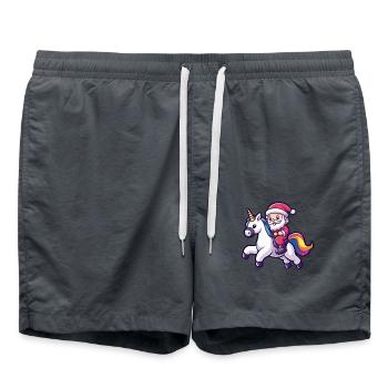 Licorne Père Noël - Short de bain - charbon - Devant - AI Model Male 185 light (185cm)