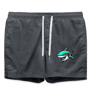 Bande dessinée requin - Short de bain - charbon - Devant - AI Model Male 185 light (185cm)