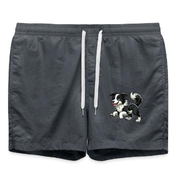 Border Collie zwr - Short de bain - charbon - Devant - AI Model Male 185 light (185cm)