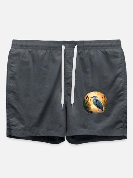 Blue Heron by Backlight - Swim Trunks - anthracite