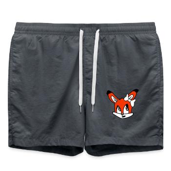 renard femelle fille jolie arc femme belle - Short de bain - charbon - Devant - AI Model Male 185 light (185cm)