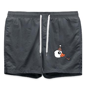 Duck Party Towel Hat Birthday Celebrate New Year's Eve - Swim Trunks - anthracite - Front - AI Model Male 185 light (185cm)
