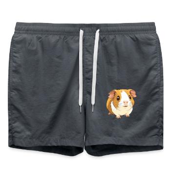 kleines süßes Meerschweinchen - Badeshorts - Anthrazit - Vorne - AI Model Male 185 light (185cm)