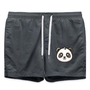 Pastellfarbenes Gesicht von Panda - Badeshorts - Anthrazit - Vorne - AI Model Male 185 light (185cm)