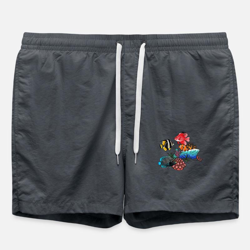 Exotic fish and corals - Swim Trunks - anthracite