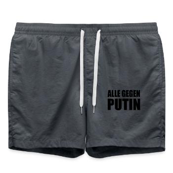 Alle gegen putin - Badeshorts - Anthrazit - Vorne - AI Model Male 185 light (185cm)