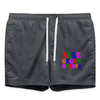 Alle gegen rechts - Badeshorts - Anthrazit - Vorne - AI Model Male 185 light (185cm)