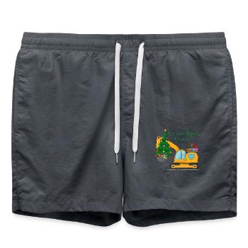 Koparka Wesołych Świąt w kolorze żółtym - Badeshorts - Anthrazit - Vorne - AI Model Male 185 light (185cm)