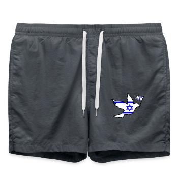 Israel peace - Short de bain - charbon - Devant - AI Model Male 185 light (185cm)