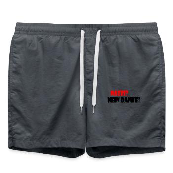 Nazis nein danke - Badeshorts - Anthrazit - Vorne - AI Model Male 185 light (185cm)