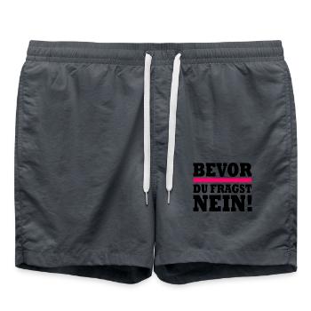 Bevor du fragst nein - Badeshorts - Anthrazit - Vorne - AI Model Male 185 light (185cm)
