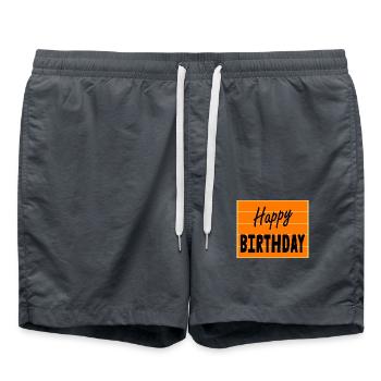 ALLES GUTE ZUM GEBURTSTAG. ALLES GUTE ZUM GEBURTSTAG. JAHRESTAG. - Badeshorts - Anthrazit - Vorne - AI Model Male 185 light (185cm)