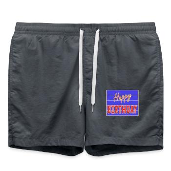 ALLES GUTE ZUM GEBURTSTAG. ALLES GUTE ZUM GEBURTSTAG. JAHRESTAG. - Badeshorts - Anthrazit - Vorne - AI Model Male 185 light (185cm)