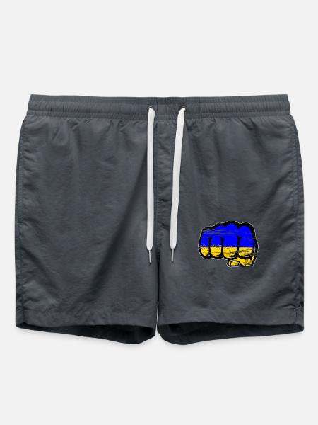 Ukraine Flag Hand Fist Used - Swim Trunks - anthracite