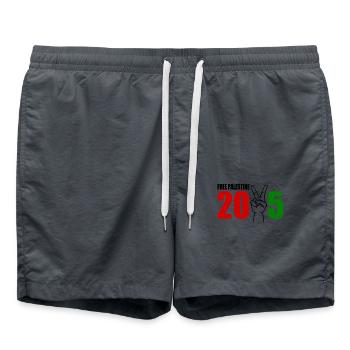 Free palestine 2025 - Badeshorts - Anthrazit - Vorne - AI Model Male 185 light (185cm)