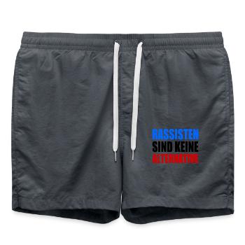 rassisten sind keine alternative - Badeshorts - Anthrazit - Vorne - AI Model Male 185 light (185cm)