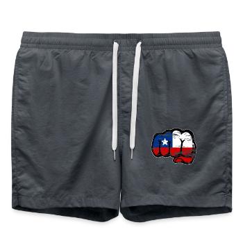 Chile Flagge Faust used - Badeshorts - Anthrazit - Vorne - AI Model Male 185 light (185cm)