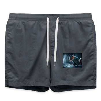 Detective Fox - Swim Trunks - anthracite - Front - AI Model Male 185 light (185cm)