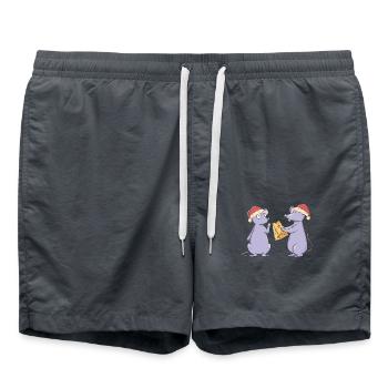 Père Noël Saint-Nicolas Souris Souris Père Noël Fromage - Short de bain - charbon - Devant - AI Model Male 185 light (185cm)