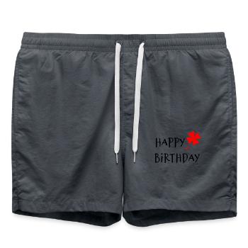 ALLES GUTE ZUM GEBURTSTAG. ALLES GUTE ZUM GEBURTSTAG. JAHRESTAG. - Badeshorts - Anthrazit - Vorne - AI Model Male 185 light (185cm)