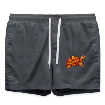 Herbstschildkröte Schildkröte aus Blättern - Badeshorts - Anthrazit - Vorne - AI Model Male 185 light (185cm)
