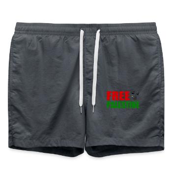 Free palestine - Swim Trunks - anthracite - Front - AI Model Male 185 light (185cm)