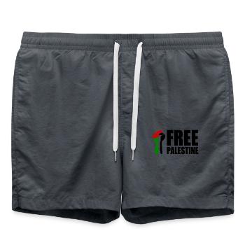 Free palestine - Badeshorts - Anthrazit - Vorne - AI Model Male 185 light (185cm)
