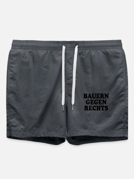 Bauern gegen rechts - Badeshorts - Anthrazit