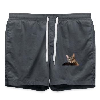 Cat Kitten - Swim Trunks - anthracite - Front - AI Model Male 185 light (185cm)