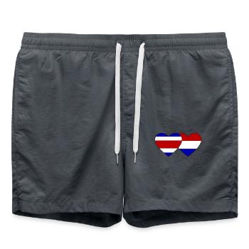 Costa Rica Holland Flagge Herz - Badeshorts - Anthrazit - Vorne - AI Model Male 185 light (185cm)