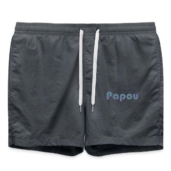 PAPOU. PAPA. FÊTE DES PÈRES. BONNE FÊTE PAPA - Short de bain - charbon - Devant - AI Model Male 185 light (185cm)
