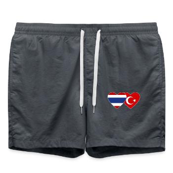 Coeur de drapeau de Thaïlande Türkiye - Short de bain - charbon - Devant - AI Model Male 185 light (185cm)