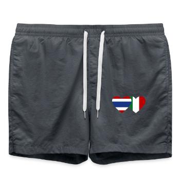 Coeur de drapeau de Thaïlande Italie - Short de bain - charbon - Devant - AI Model Male 185 light (185cm)