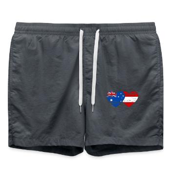 Australia Austria Flag Heart Flag used - Swim Trunks - anthracite - Front - AI Model Male 185 light (185cm)