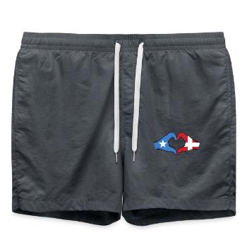 Somalie Danemark Drapeau Mains Coeur Forme - Short de bain - charbon - Devant - AI Model Male 185 light (185cm)