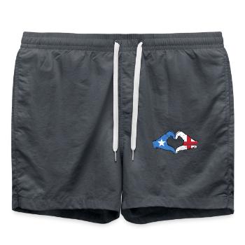 Somalie Angleterre drapeau mains forme de coeur utilisé - Short de bain - charbon - Devant - AI Model Male 185 light (185cm)