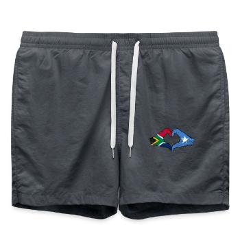 Afrique du Sud Somalie Drapeau Mains Coeur Forme - Short de bain - charbon - Devant - AI Model Male 185 light (185cm)