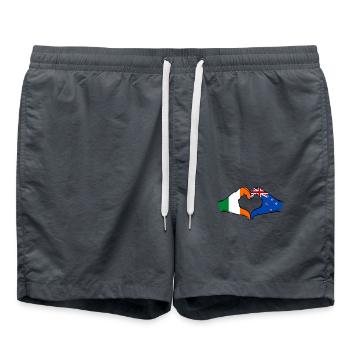Irlande Nouvelle-Zélande drapeau mains forme coeur - Short de bain - charbon - Devant - AI Model Male 185 light (185cm)