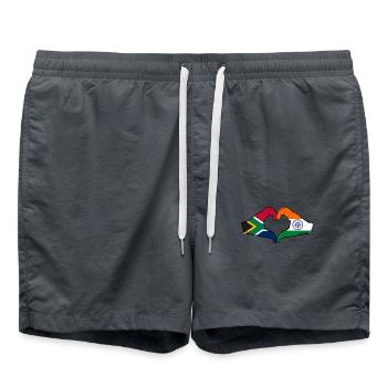Südafrika Indien Flagge Hände Herzform - Badeshorts - Anthrazit - Vorne - AI Model Male 185 light (185cm)