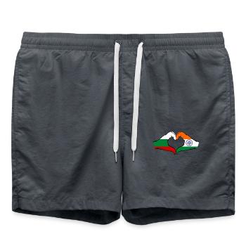 Bulgarien Indien Flagge Hände Herzform - Badeshorts - Anthrazit - Vorne - AI Model Male 185 light (185cm)