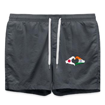 Japon Inde Drapeau Mains Coeur Forme - Short de bain - charbon - Devant - AI Model Male 185 light (185cm)