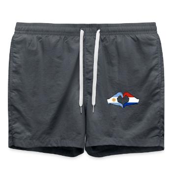 Argentine Hollande Drapeau Mains Coeur Forme - Short de bain - charbon - Devant - AI Model Male 185 light (185cm)