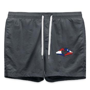 Hollande Chili drapeau mains forme de coeur utilisé - Short de bain - charbon - Devant - AI Model Male 185 light (185cm)