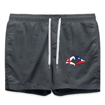 England Chile Flag Hands Heart Shape - Swim Trunks - anthracite - Front - AI Model Male 185 light (185cm)