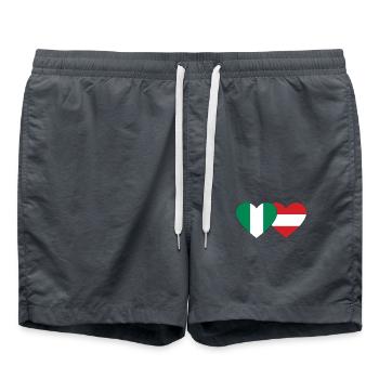 Nigeria Austria Flag Heart - Swim Trunks - anthracite - Front - AI Model Male 185 light (185cm)