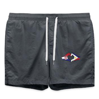 Kroatien Philippinen Flagge Hände Herzform used - Badeshorts - Anthrazit - Vorne - AI Model Male 185 light (185cm)