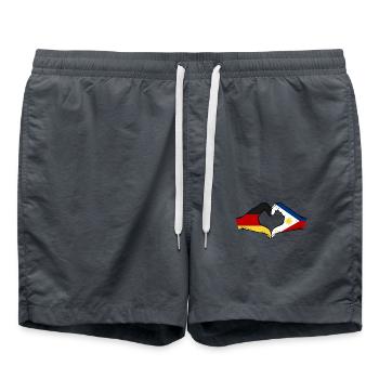 Germany Philippines Flag Hands Heart Shape - Swim Trunks - anthracite - Front - AI Model Male 185 light (185cm)