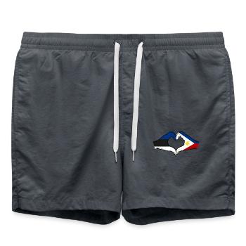 Estonie Philippines Drapeau Mains Coeur Forme - Short de bain - charbon - Devant - AI Model Male 185 light (185cm)
