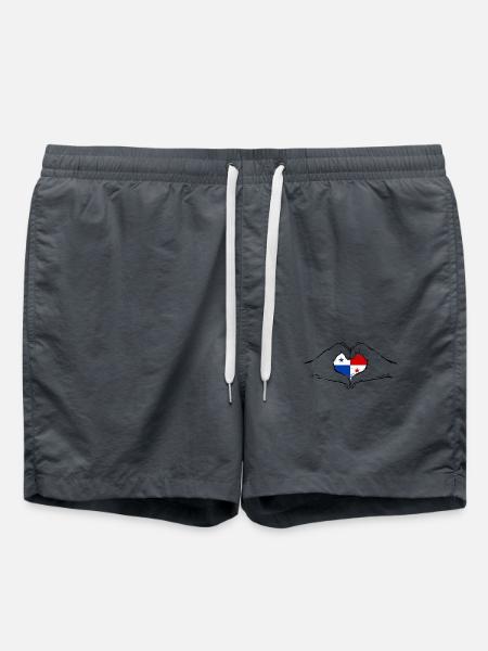 Panama Flag Heart Shape Used - Swim Trunks - anthracite